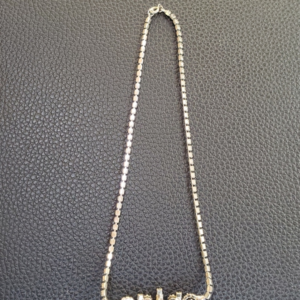 Blinged Out Rhinestone Necklace, Excellent - Picture 7 of 8